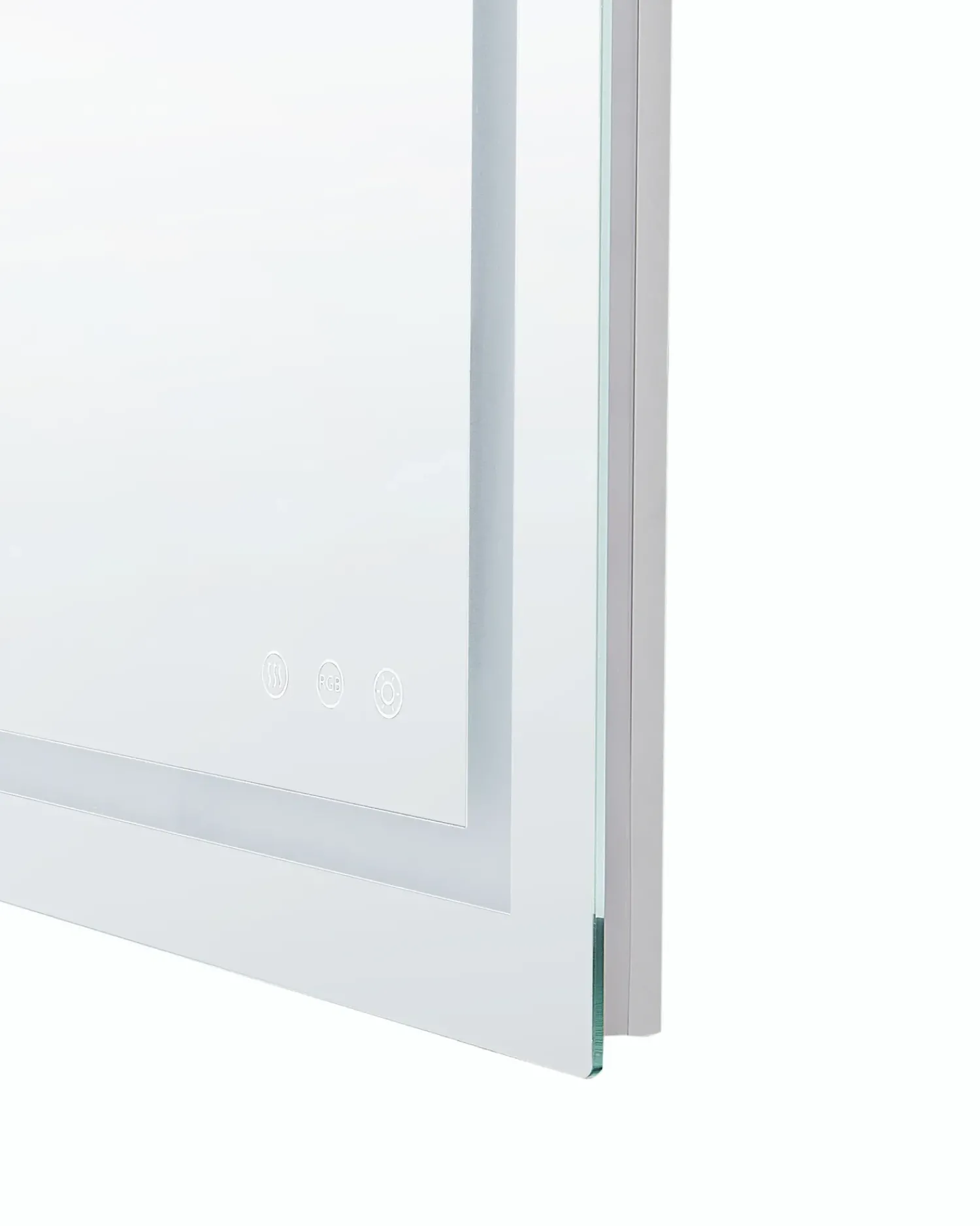Beliani Specchio da bagno con luce LED PRENOIS 80 cm 60 cm Argento