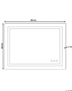 Beliani Specchio da bagno con luce LED PRENOIS 80 cm 60 cm Argento