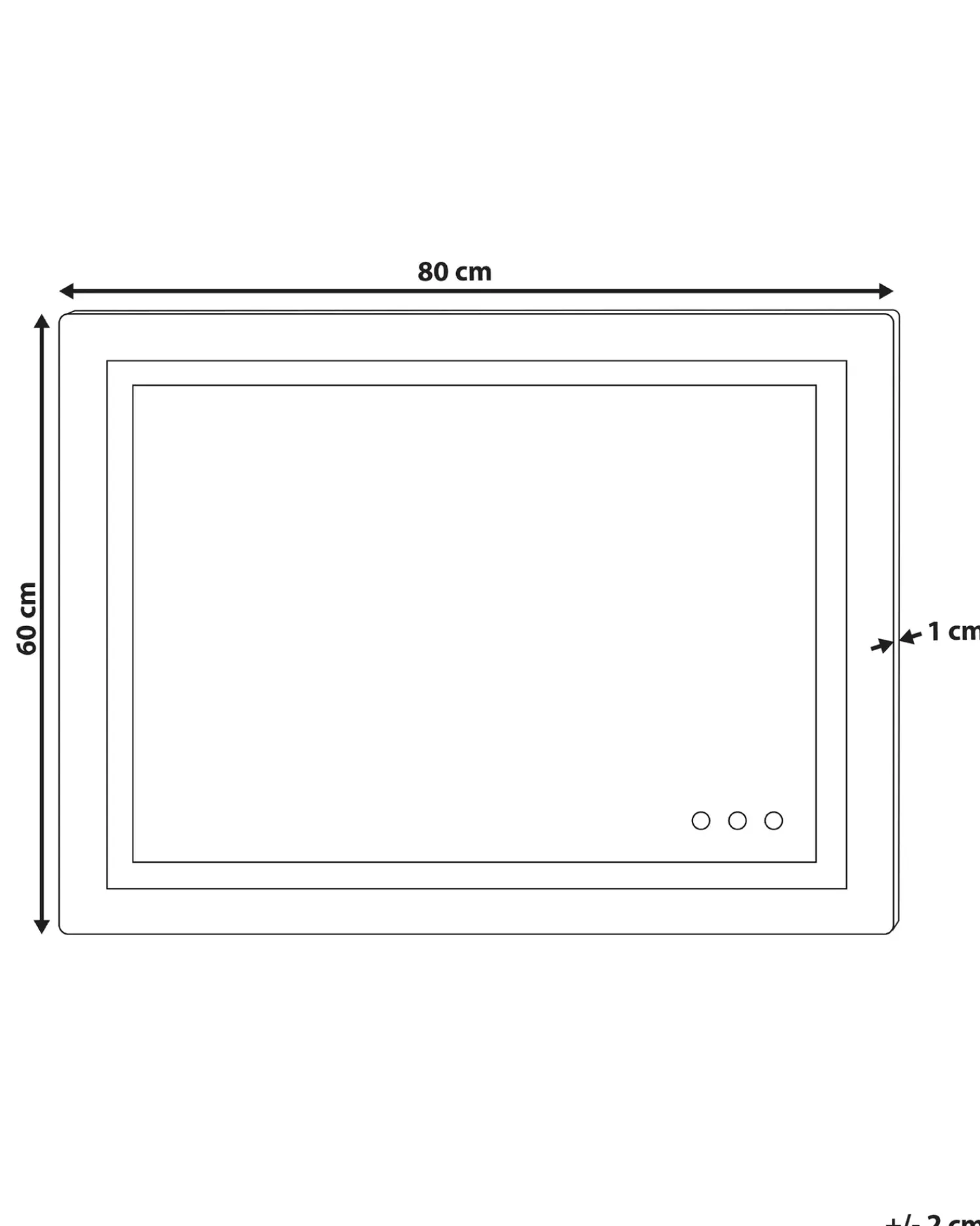 Beliani Specchio da bagno con luce LED PRENOIS 80 cm 60 cm Argento