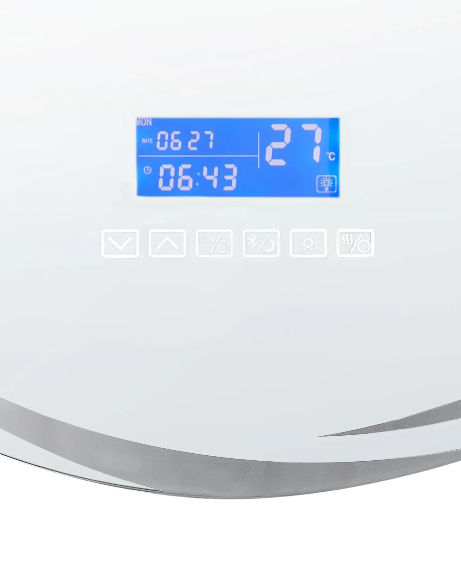 Best Beliani Specchio da bagno con luce LED TANAY 60 cm 60 cm con altoparlante Bluetooth integrato Argento