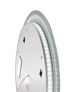 Online Beliani Specchio da bagno con luce LED BROGNON 60 cm 60 cm con altoparlante Bluetooth integrato Argento