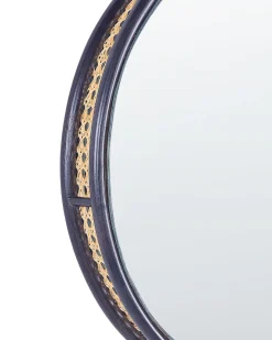 Sale Beliani Specchio DAKSA 60 cm 60 cm Rattan Nero Beige Naturale Nero