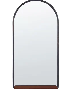 Sale Beliani Specchio da parete con ripiano DOMME 40 cm 67 cm Metallo Nero Rame Nero