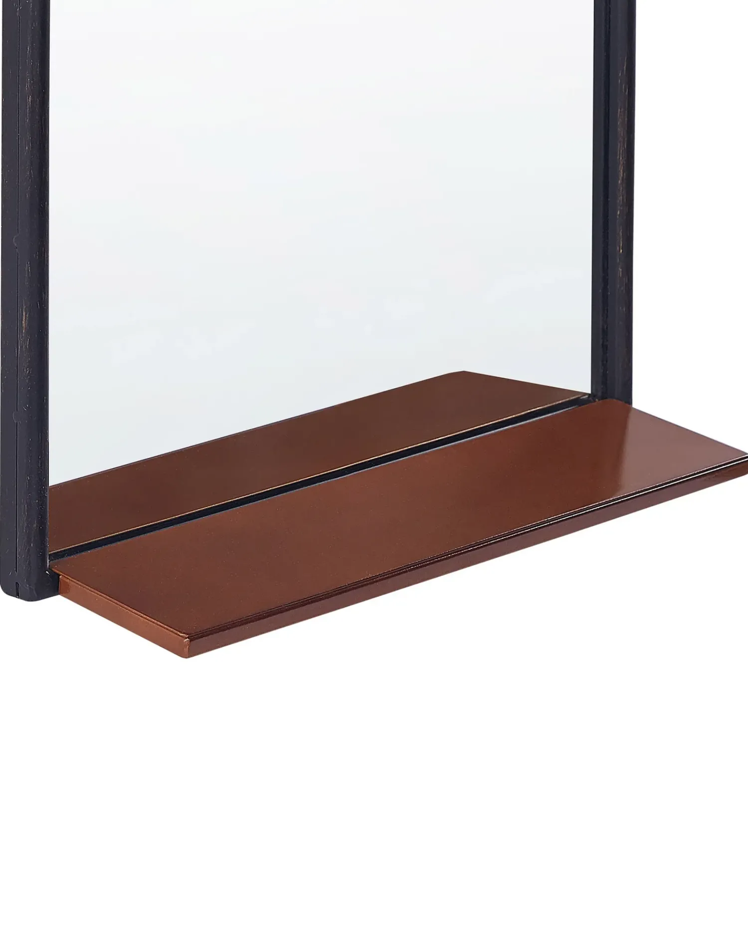 Sale Beliani Specchio da parete con ripiano DOMME 40 cm 67 cm Metallo Nero Rame Nero