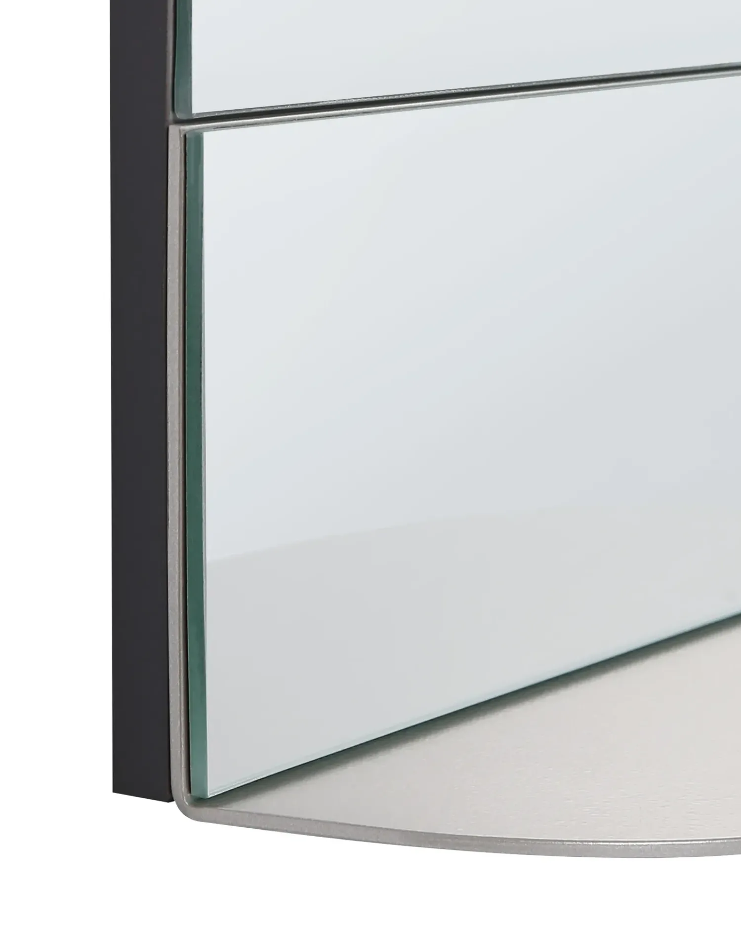 Beliani Specchio da parete con ripiano BRANNAY 40 cm 60 cm Argento