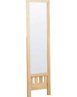 Clearance Beliani Specchio da parete con ripiano LUISANT 145 cm Legno di pino chiaro Marrone