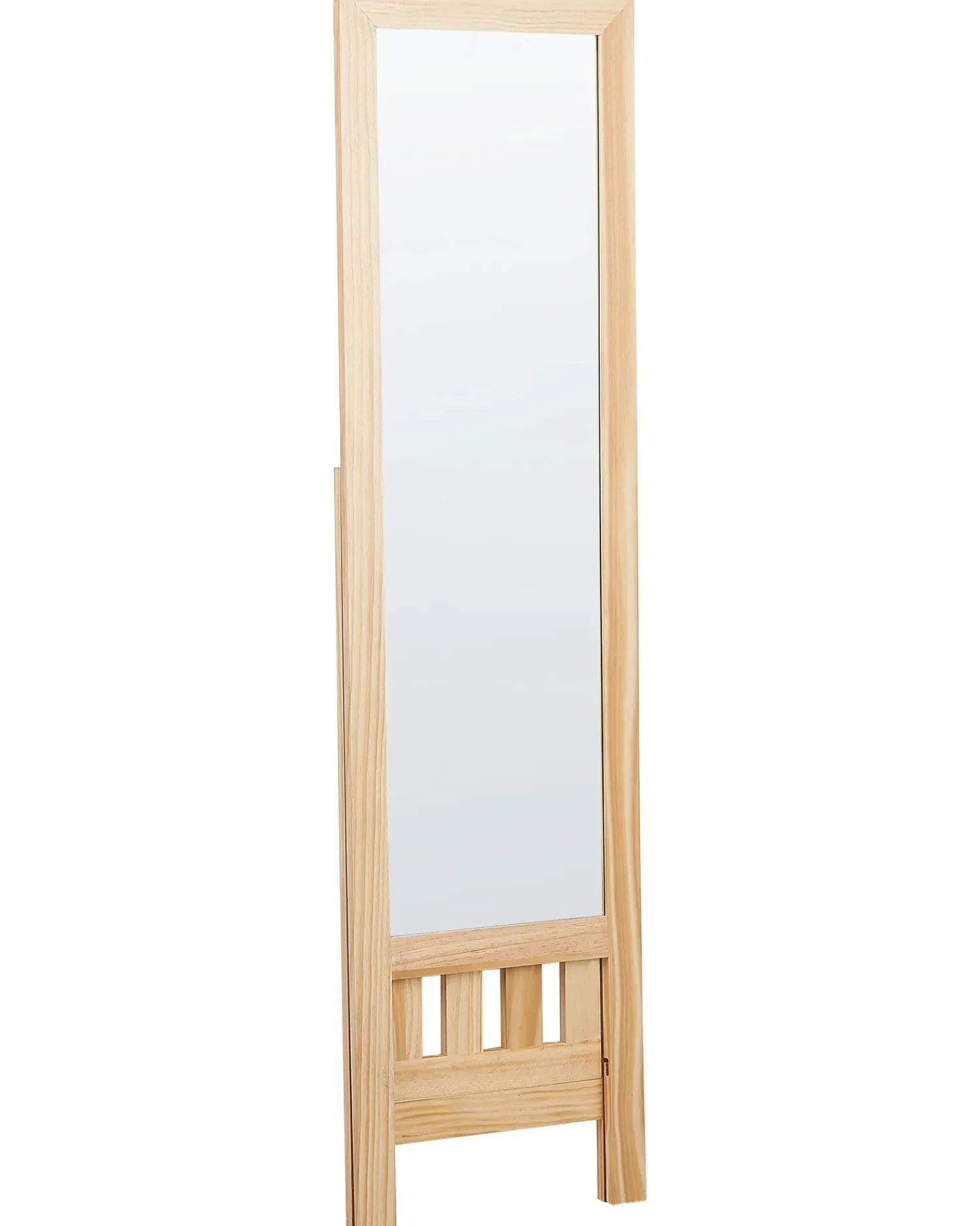 Clearance Beliani Specchio da parete con ripiano LUISANT 145 cm Legno di pino chiaro Marrone
