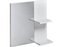 Outlet Beliani Specchio da parete con ripiano PELOTAS 45 cm 45 cm Bianco