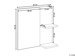 Outlet Beliani Specchio da parete con ripiano PELOTAS 45 cm 45 cm Bianco