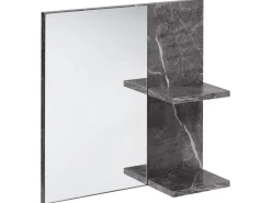 Clearance Beliani Specchio da parete con ripiano PELOTAS 45 cm 45 cm Marmo/ Nero