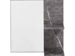 Clearance Beliani Specchio da parete con ripiano PELOTAS 45 cm 45 cm Marmo/ Nero