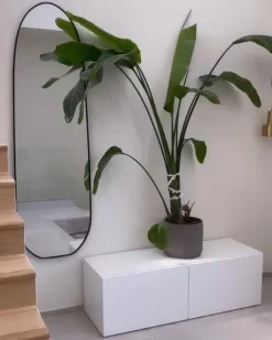Online Beliani Specchio DARNETS 45 cm 160 cm Metallo Nero