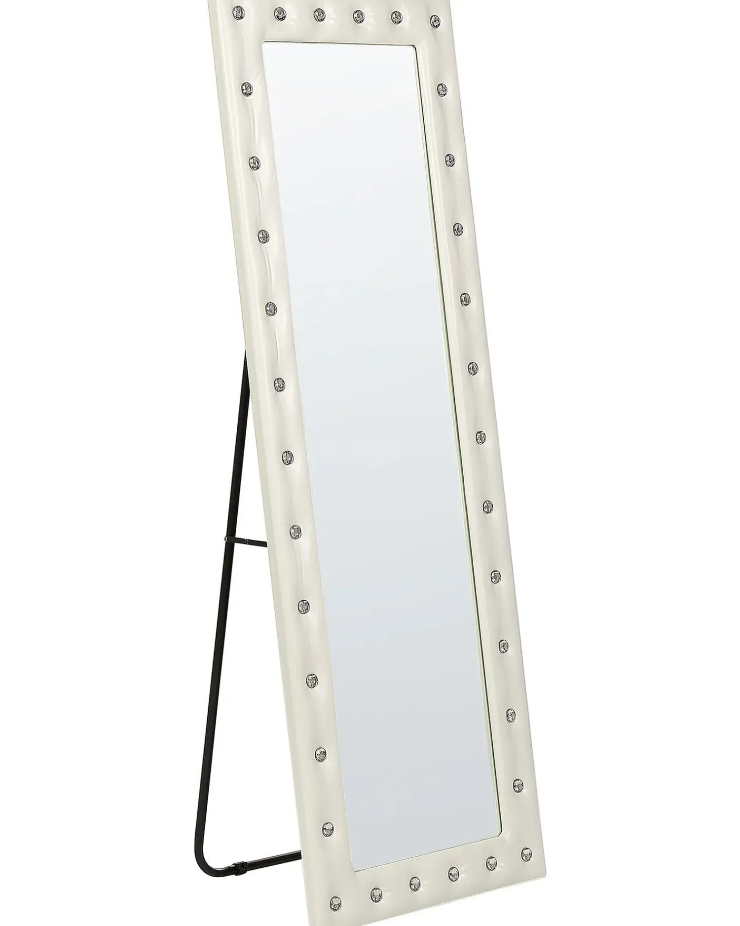 Discount Beliani Specchio da terra ANSOUIS 150 cm Pelle sintetica Bianco