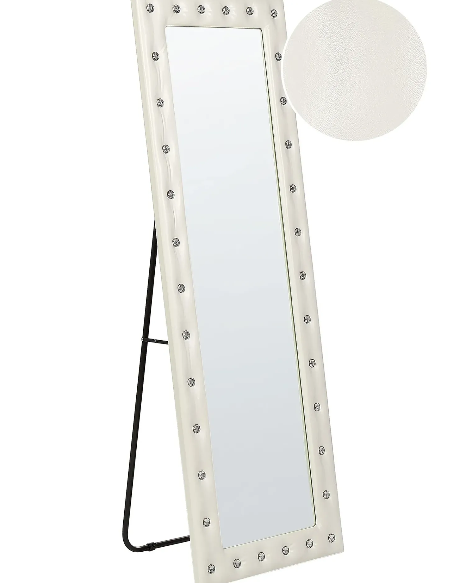 Discount Beliani Specchio da terra ANSOUIS 150 cm Pelle sintetica Bianco