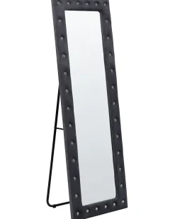 Best Beliani Specchio da terra ANSOUIS 150 cm Velluto scuro Grigio