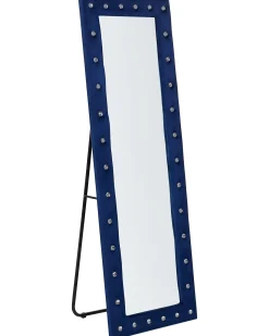 Hot Beliani Specchio da terra ANSOUIS 150 cm Velluto marino Blu