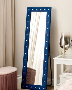 Hot Beliani Specchio da terra ANSOUIS 150 cm Velluto marino Blu