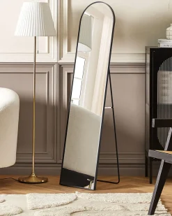 Beliani Specchio da terra BAGNOLET 150 cm Metallo Nero