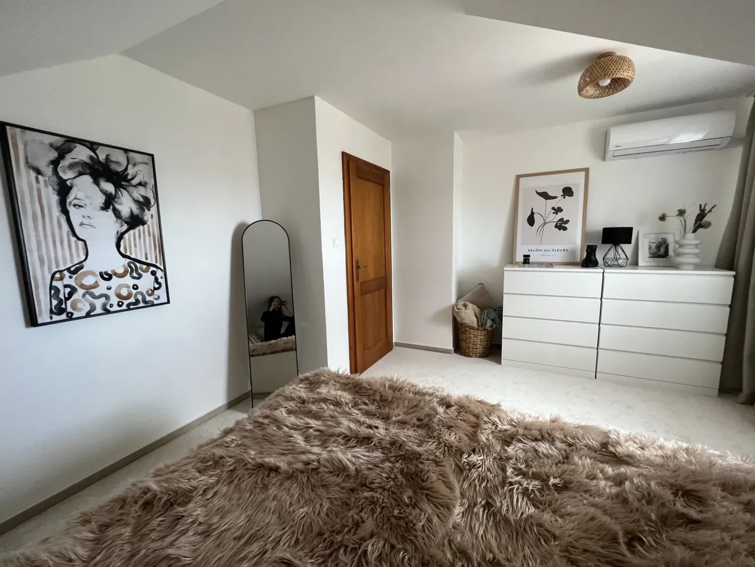 Beliani Specchio da terra BAGNOLET 150 cm Metallo Nero