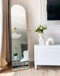 Hot Beliani Specchio da terra BAGNOLET 150 cm Metallo Oro