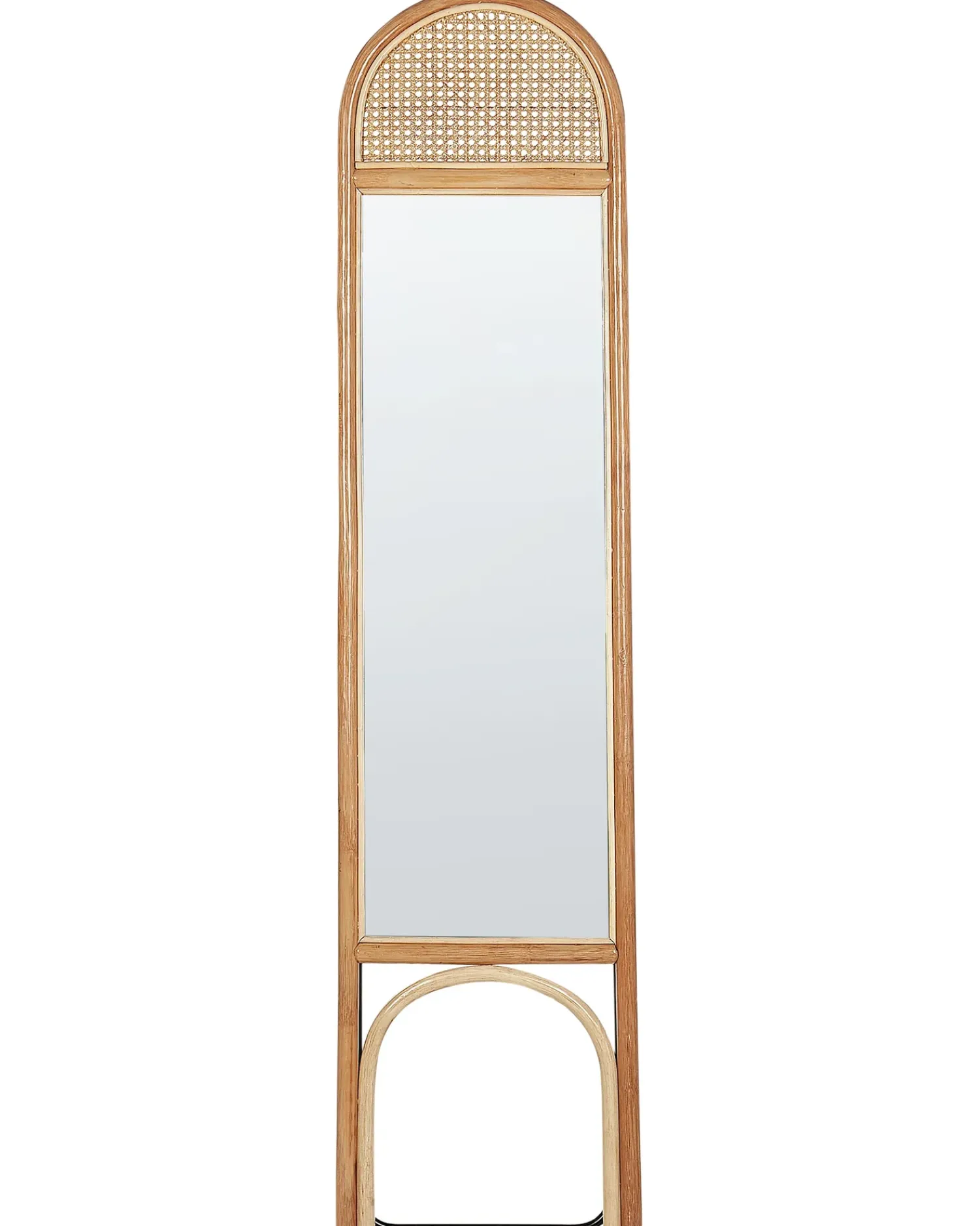 Clearance Beliani Specchio da terra BRUSSEY 170 cm Rattan Naturale