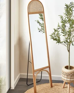 Clearance Beliani Specchio da terra BRUSSEY 170 cm Rattan Naturale