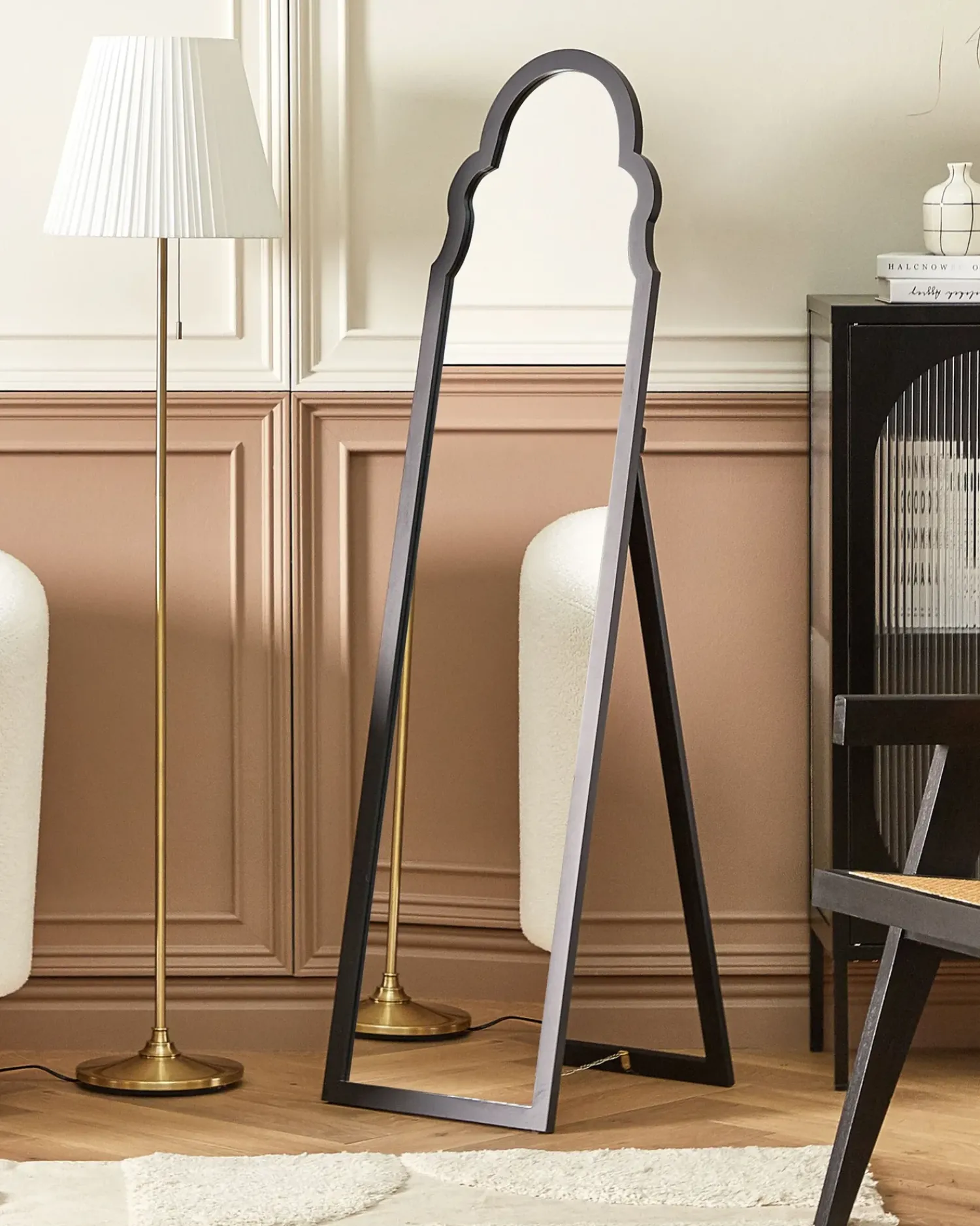 New Beliani Specchio da terra CHATILLON 150 cm Nero