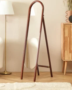 Discount Beliani Specchio da terra CHELLES 150 cm Legno di Paulownia scuro Marrone