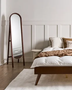 Discount Beliani Specchio da terra CHELLES 150 cm Legno di Paulownia scuro Marrone