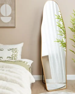 Best Beliani Specchio da terra LARCHE 160 cm Metallo Oro