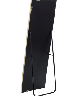 Best Beliani Specchio da terra LAUTREC 150 cm Velluto Blu marino Blu Oro