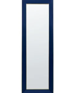 Best Beliani Specchio da terra LAUTREC 150 cm Velluto Blu marino Blu Oro