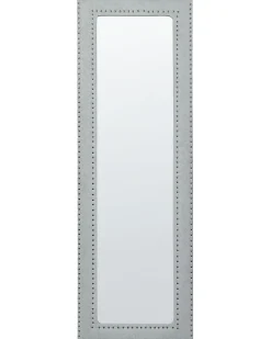 Best Beliani Specchio da terra LOCRONAN 150 cm Pelle sintetica chiaro Grigio