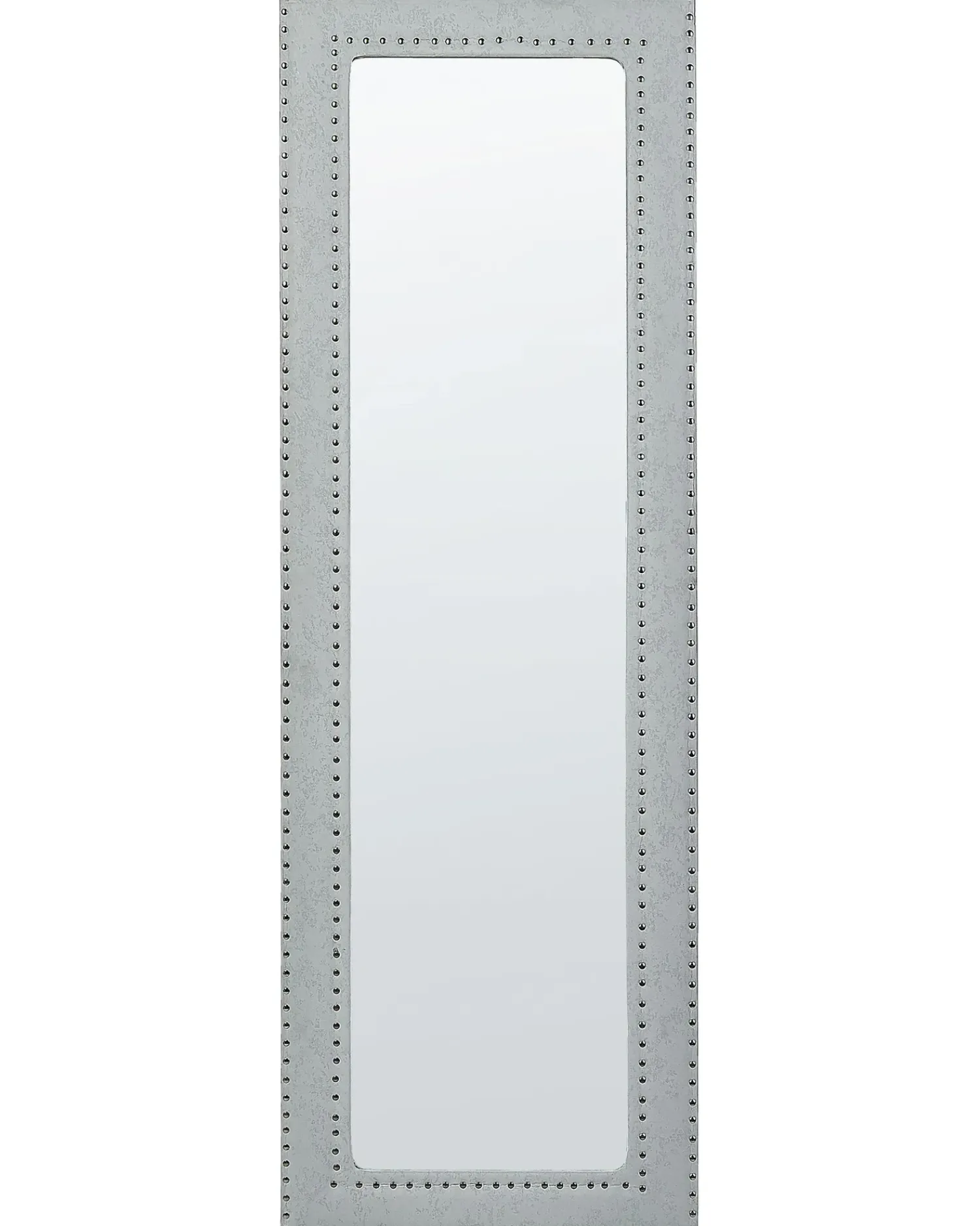 Best Beliani Specchio da terra LOCRONAN 150 cm Pelle sintetica chiaro Grigio