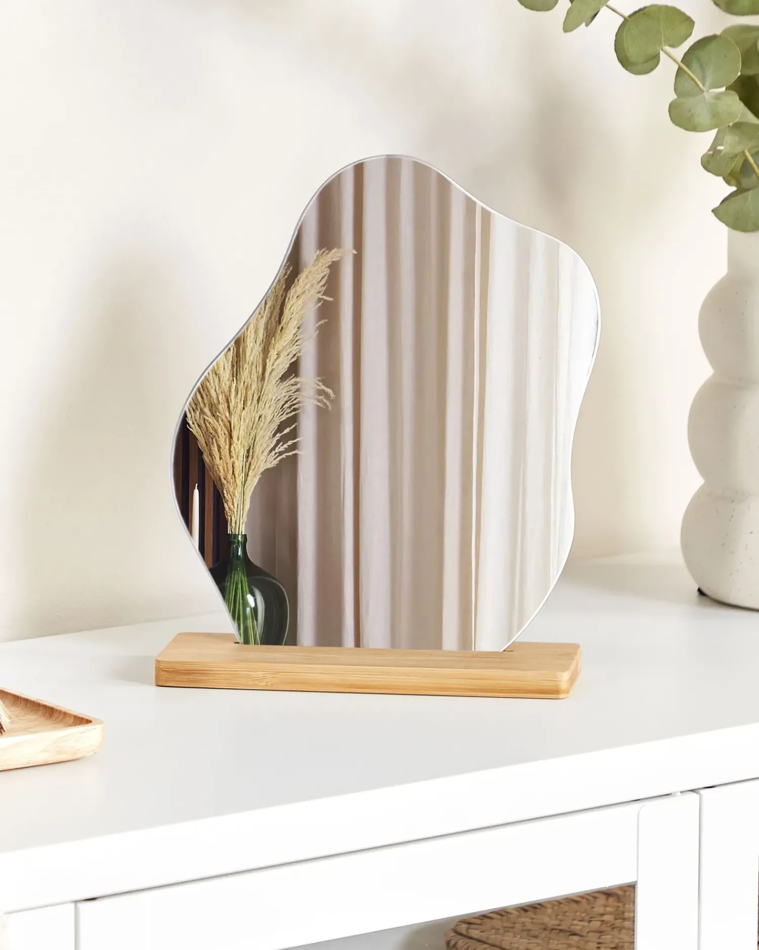 Hot Beliani Specchio da terra LOZERE 19 cm 22 cm Bambù chiaro Marrone