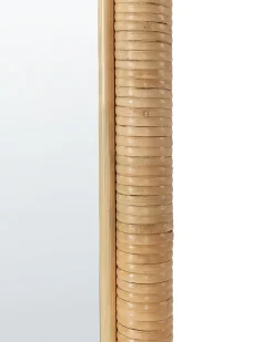 New Beliani Specchio da terra MALANGE 150 cm Rattan Naturale Naturale Nero