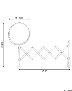 Discount Beliani Specchio da trucco allungabile per parete YVELINES 57 cm 36 cm Metallo Argento