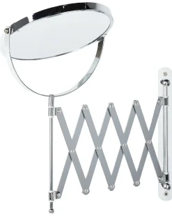 Discount Beliani Specchio da trucco allungabile per parete YVELINES 57 cm 36 cm Metallo Argento