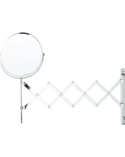 Discount Beliani Specchio da trucco allungabile per parete YVELINES 57 cm 36 cm Metallo Argento