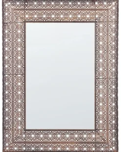 Outlet Beliani Specchio DEHRADUN 69 cm 90 cm Metallo Rame