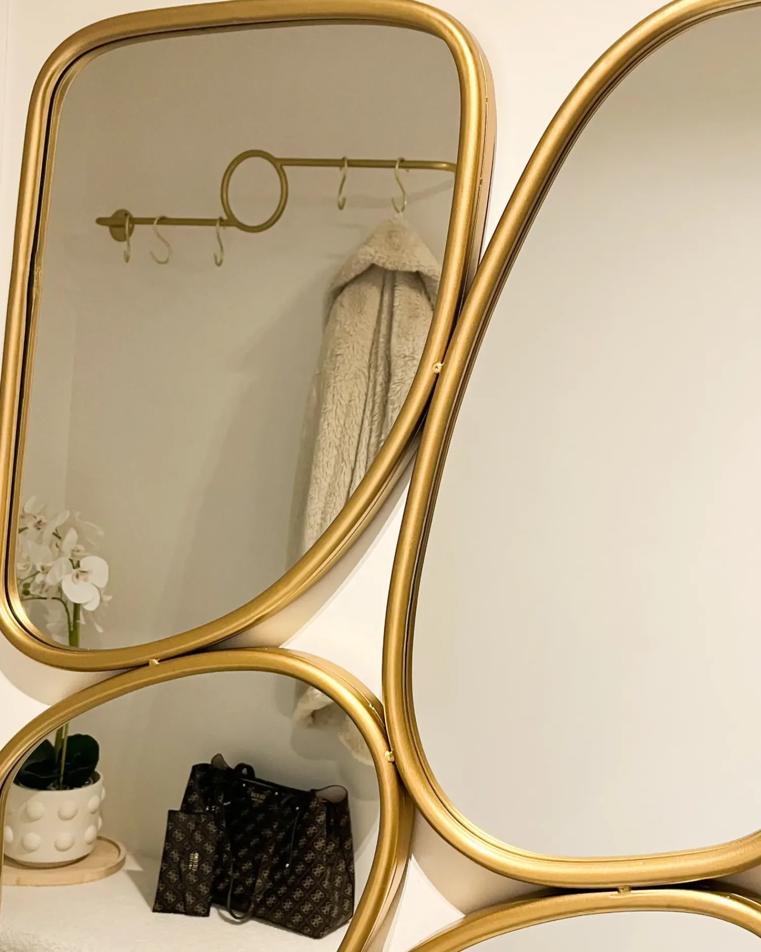 New Beliani Specchio DIANCEY 70 cm 100 cm Metallo Oro