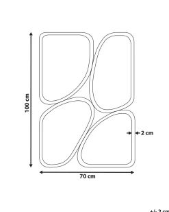 New Beliani Specchio DIANCEY 70 cm 100 cm Metallo Oro