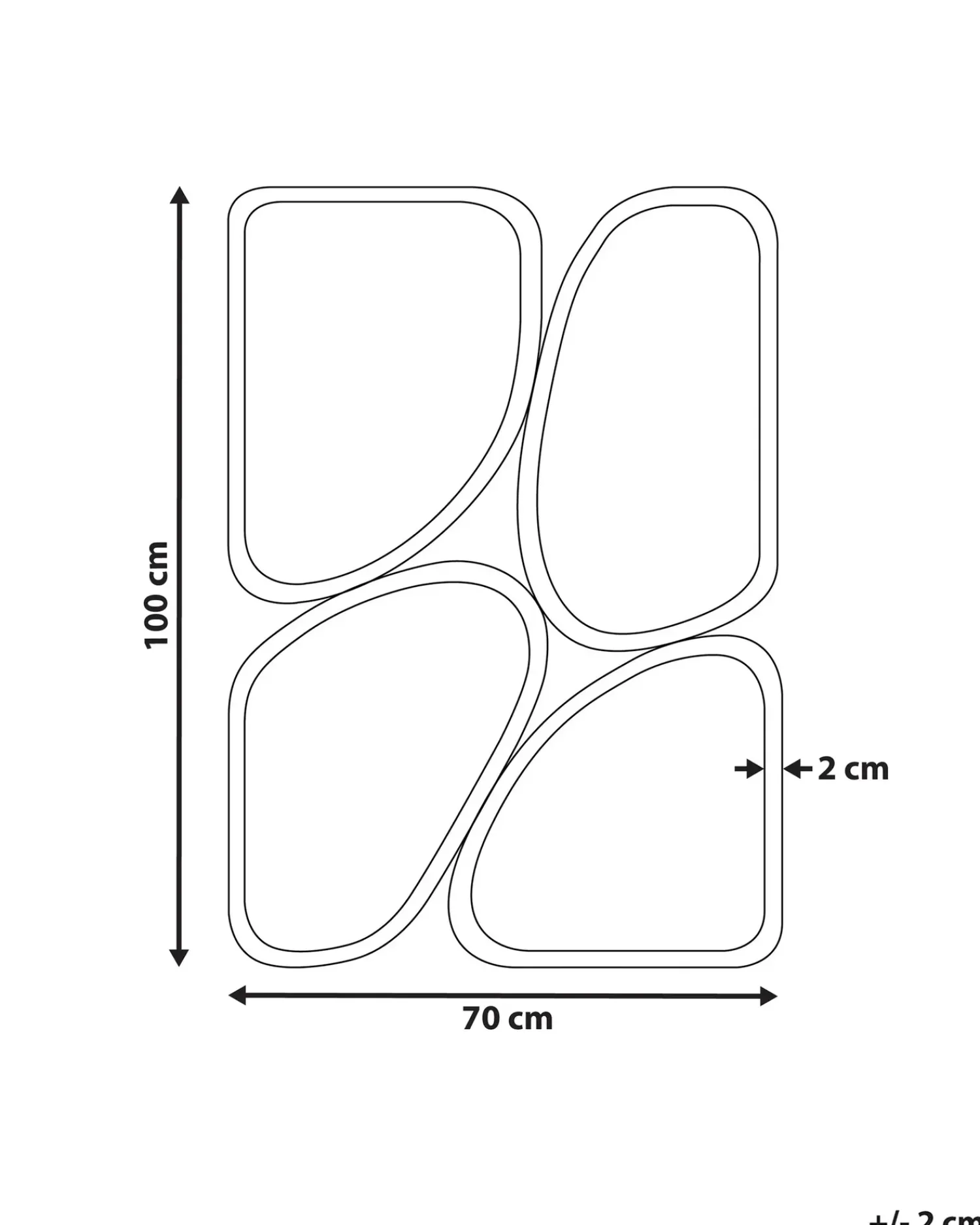 New Beliani Specchio DIANCEY 70 cm 100 cm Metallo Oro