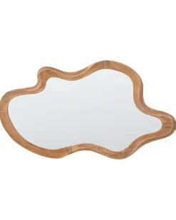 Best Beliani Specchio DREVANT 89 cm 52 cm Legno di pino Naturale Marrone