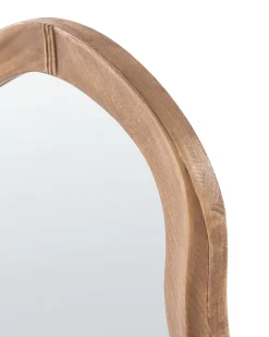 Best Beliani Specchio DREVANT 89 cm 52 cm Legno di pino Naturale Marrone