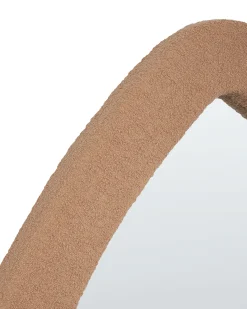 Beliani Specchio EPIRY 79 cm 80 cm Bouclé chiaro Marrone