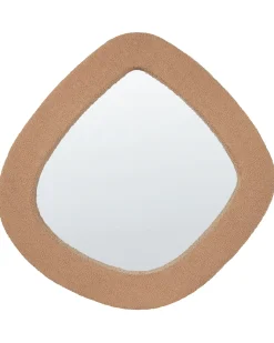Beliani Specchio EPIRY 79 cm 80 cm Bouclé chiaro Marrone