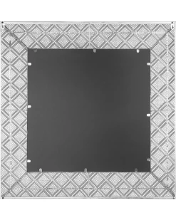 Hot Beliani Specchio EVETTES 80 cm 80 cm Metallo Argento