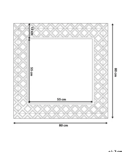 Hot Beliani Specchio EVETTES 80 cm 80 cm Metallo Argento