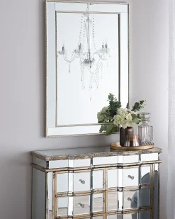 Clearance Beliani Specchio FENIOUX 60 cm Argento Oro Argento